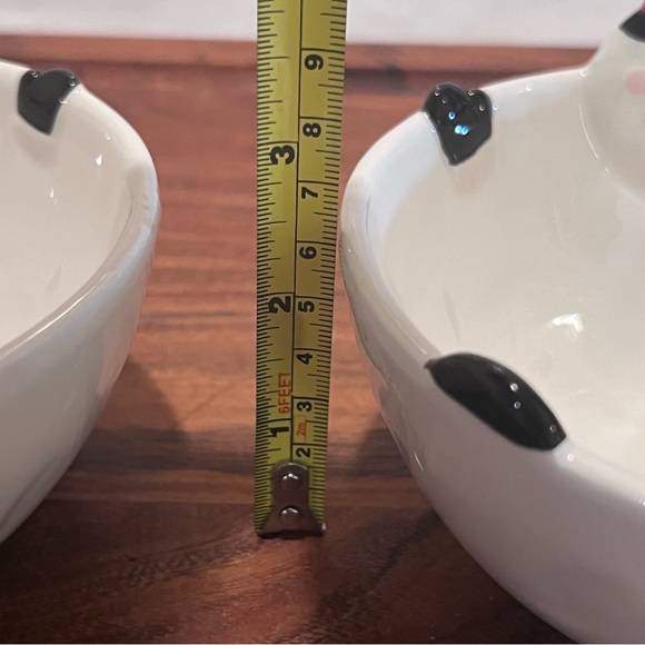 TWO (2) Magenta Ceramic Snowman Snack Bowls White/Black/Red - Picture 12 of 15